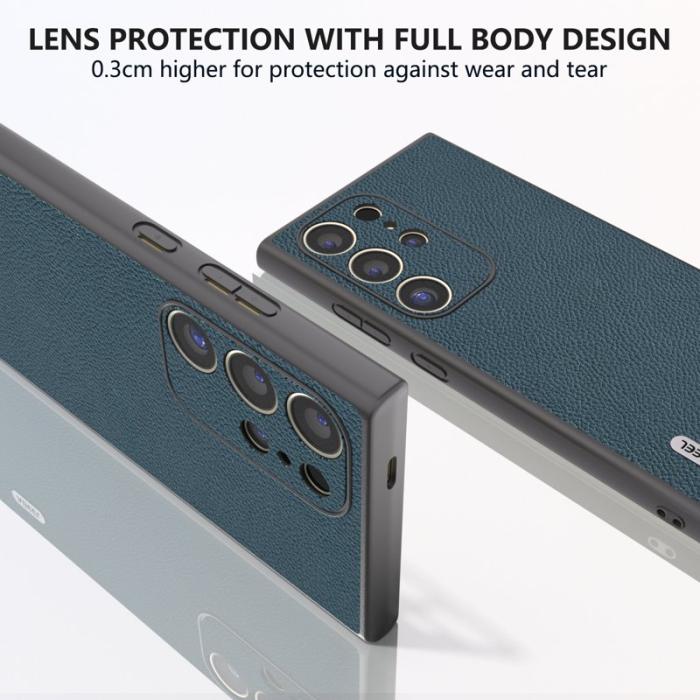 ABEEL - ABEEL Samsung Galaxy S24 Ultra Skal Läder TPU Hård PC Grön
