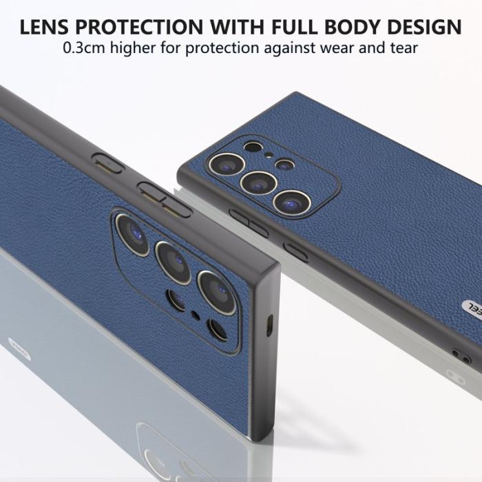 ABEEL - ABEEL Samsung Galaxy S24 Ultra Skal Läder TPU Hybrid Blå