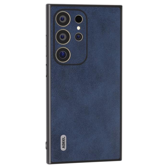 ABEEL - ABEEL Samsung Galaxy S24 Ultra Skal Läder+PC+TPU Hybrid Blå