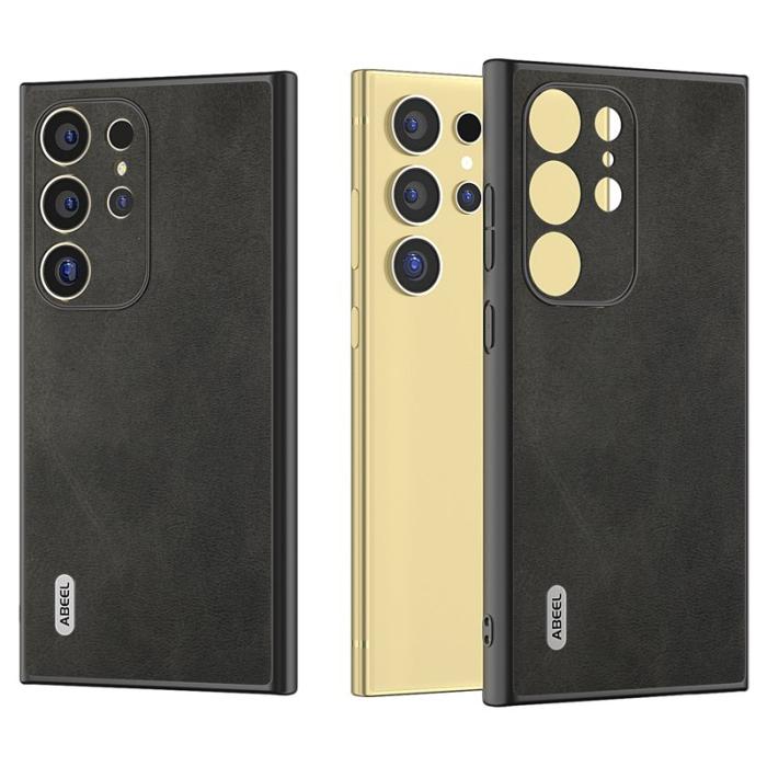 ABEEL - ABEEL Samsung Galaxy S24 Ultra Skal Läder+PC+TPU Hybrid Svart