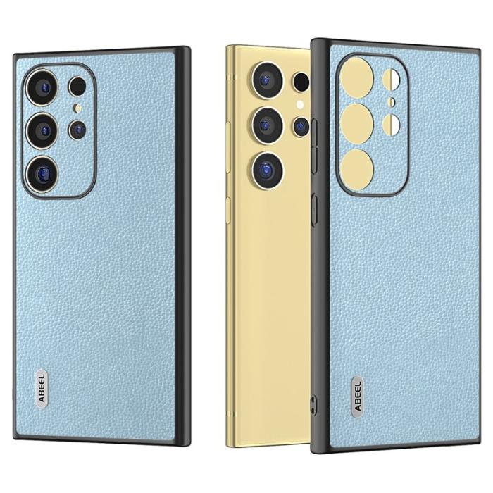 ABEEL - ABEEL Samsung Galaxy S24 Ultra Skal Litchi Textur Baby Blue