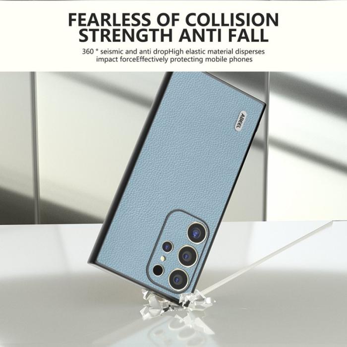 ABEEL - ABEEL Samsung Galaxy S24 Ultra Skal Litchi Textur Baby Blue