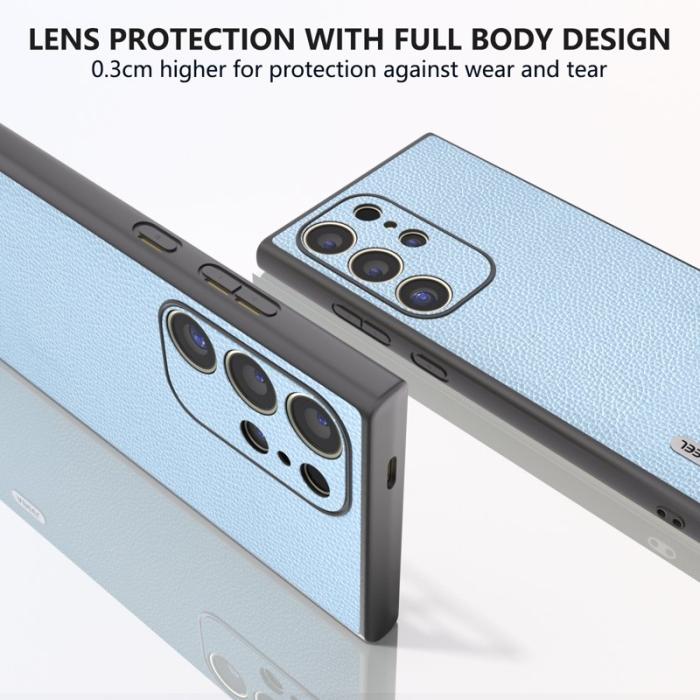 ABEEL - ABEEL Samsung Galaxy S24 Ultra Skal Litchi Textur Baby Blue