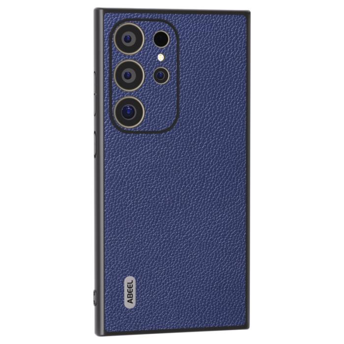 ABEEL - ABEEL Samsung Galaxy S24 Ultra Skal Litchi Textur Blå