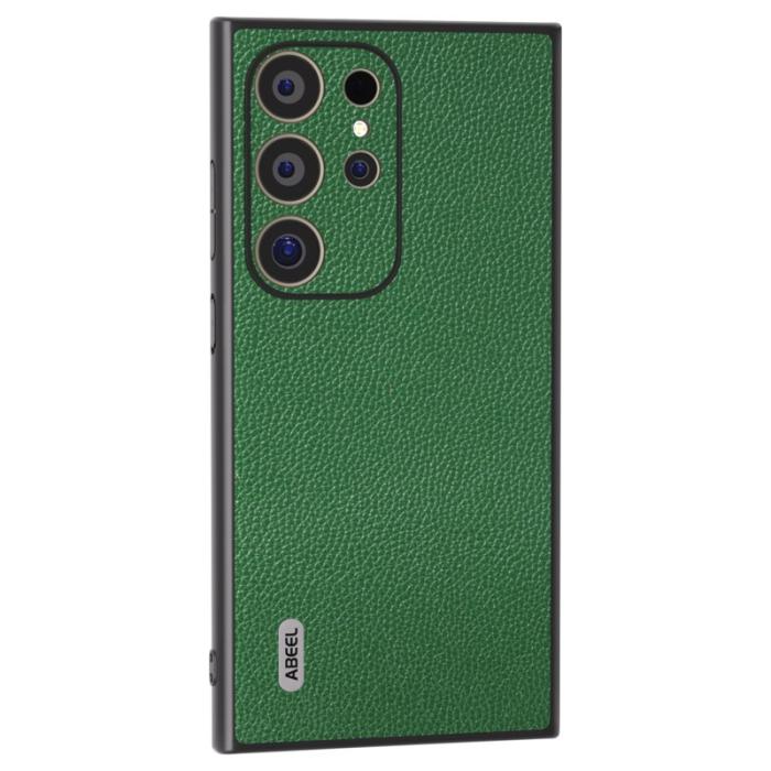 ABEEL - ABEEL Samsung Galaxy S24 Ultra Skal Litchi Textur Grön