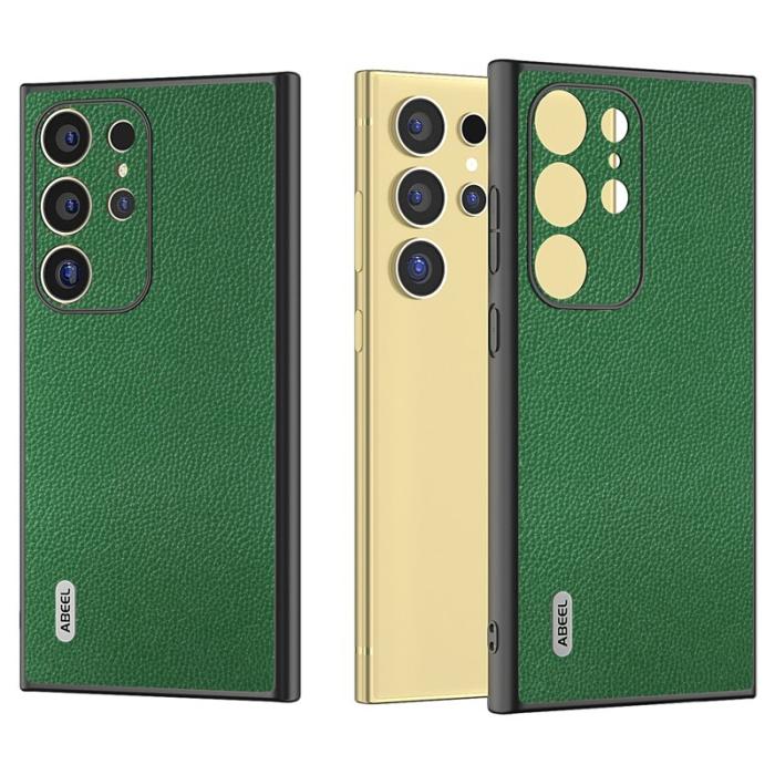 ABEEL - ABEEL Samsung Galaxy S24 Ultra Skal Litchi Textur Grön