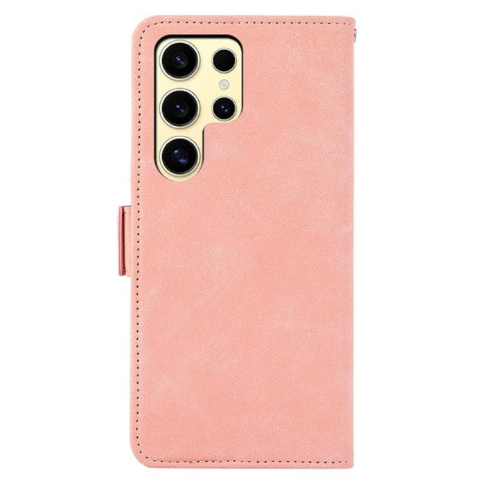 ABEEL - ABEEL Samsung Galaxy S24 Ultra Skal Magnetlås RFID Läder - Rosa