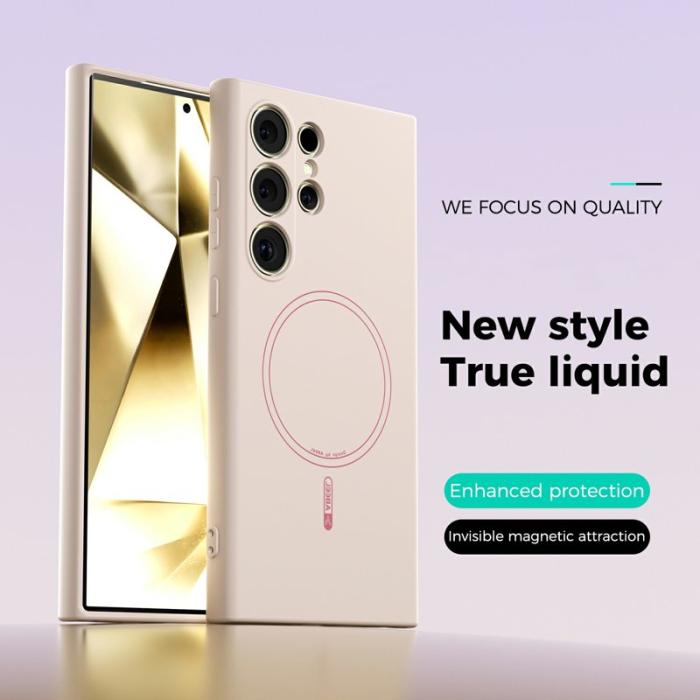 ABEEL - ABEEL Samsung Galaxy S24 Ultra Skal MagSafe Liquid Silicone Beige