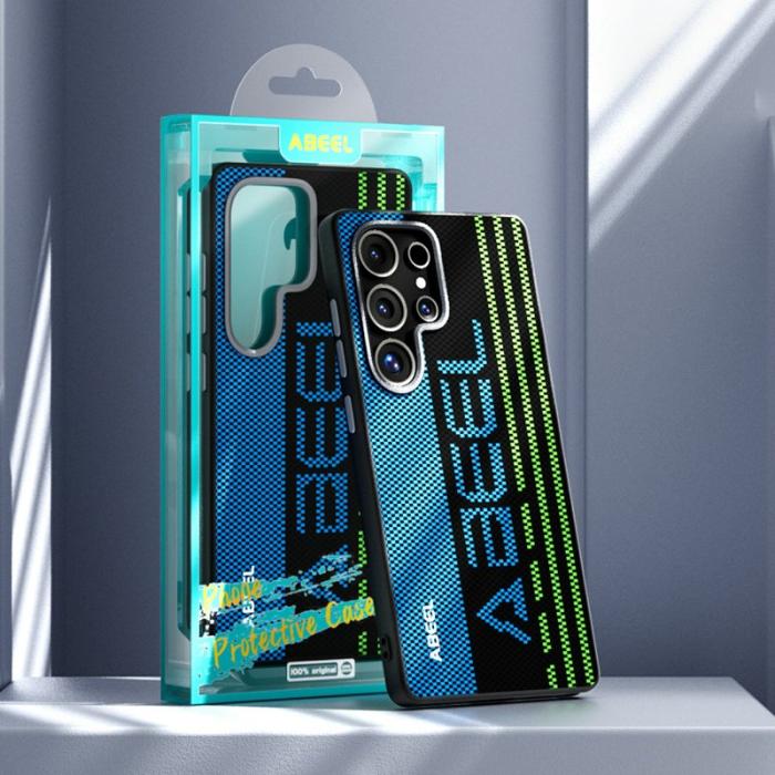 ABEEL - ABEEL Samsung Galaxy S24 Ultra Skal MagSafe PC TPU Läder Svart