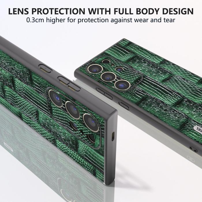 ABEEL - ABEEL Samsung Galaxy S24 Ultra Skal Mahjong Grön Läder