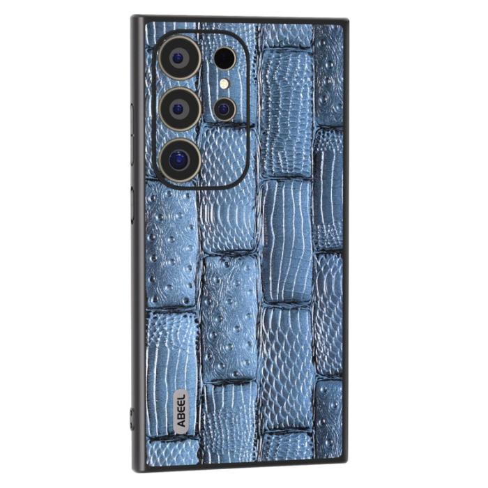 ABEEL - ABEEL Samsung Galaxy S24 Ultra Skal Mahjong Läder Blå