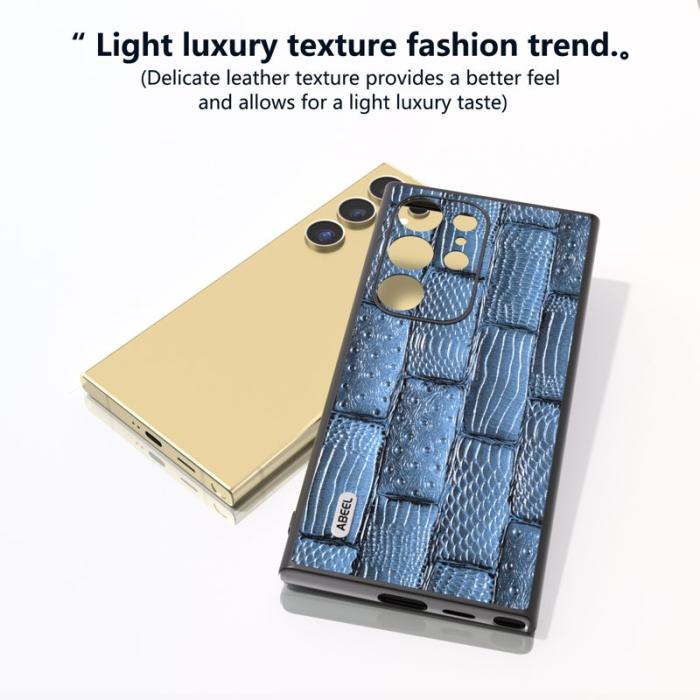 ABEEL - ABEEL Samsung Galaxy S24 Ultra Skal Mahjong Läder Blå