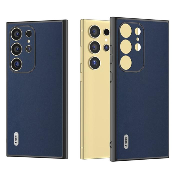 ABEEL - ABEEL Samsung Galaxy S24 Ultra Skal Nappa Textur Blå