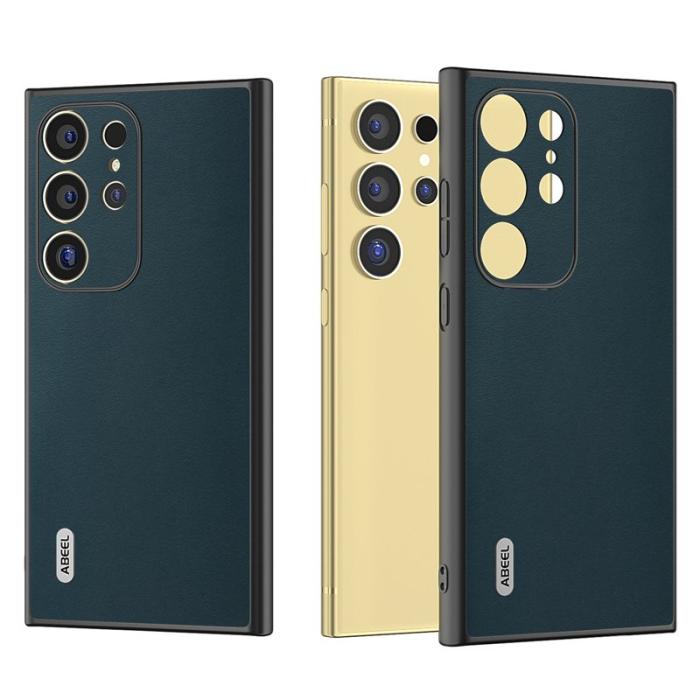 ABEEL - ABEEL Samsung Galaxy S24 Ultra Skal Nappa Textur Grön