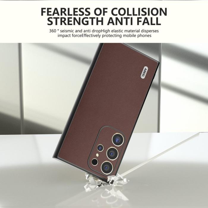 ABEEL - ABEEL Samsung Galaxy S24 Ultra Skal Nappa Textur Kaffe