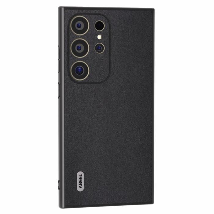 ABEEL - ABEEL Samsung Galaxy S24 Ultra Skal Nappa Textur Svart