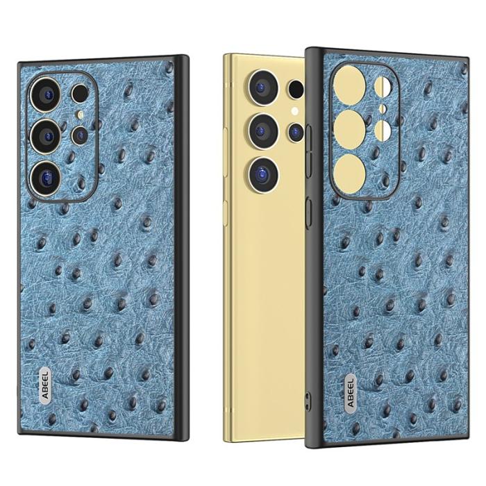 ABEEL - ABEEL Samsung Galaxy S24 Ultra Skal Ostrich Mönster Blå