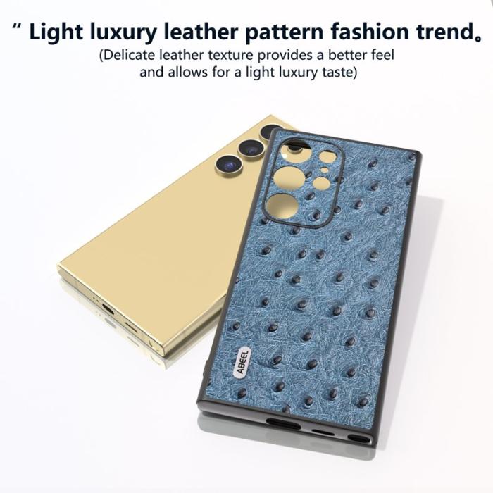 ABEEL - ABEEL Samsung Galaxy S24 Ultra Skal Ostrich Mönster Blå