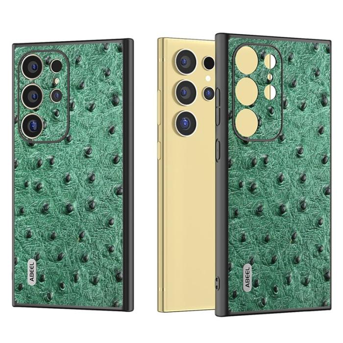 ABEEL - ABEEL Samsung Galaxy S24 Ultra Skal Ostrich Mönster Grön
