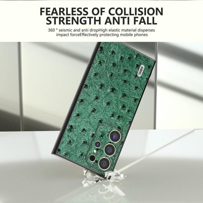 ABEEL - ABEEL Samsung Galaxy S24 Ultra Skal Ostrich Mönster Grön