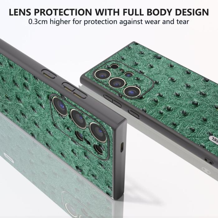 ABEEL - ABEEL Samsung Galaxy S24 Ultra Skal Ostrich Mönster Grön