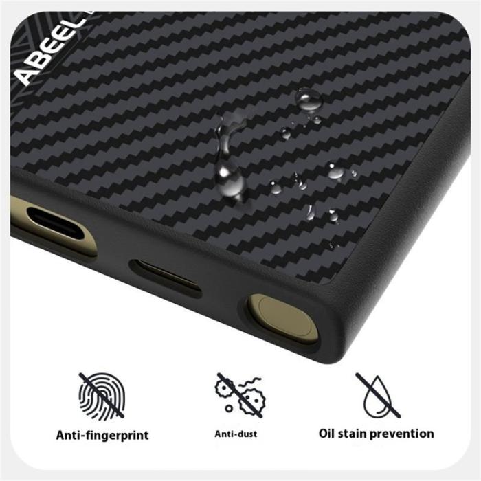 ABEEL - ABEEL Samsung Galaxy S24 Ultra Skal PC TPU Aluminium Läder - Textur 1