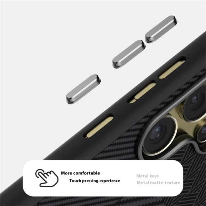 ABEEL - ABEEL Samsung Galaxy S24 Ultra Skal PC TPU Aluminium Läder - Textur 1