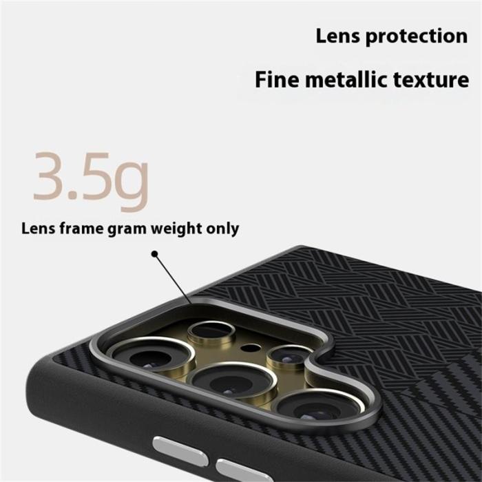 ABEEL - ABEEL Samsung Galaxy S24 Ultra Skal PC TPU Aluminium Läder - Textur 1