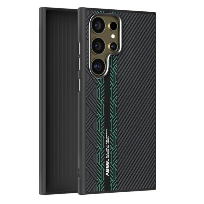 ABEEL - ABEEL Samsung Galaxy S24 Ultra Skal PC TPU Aluminium Läder - Textur 2