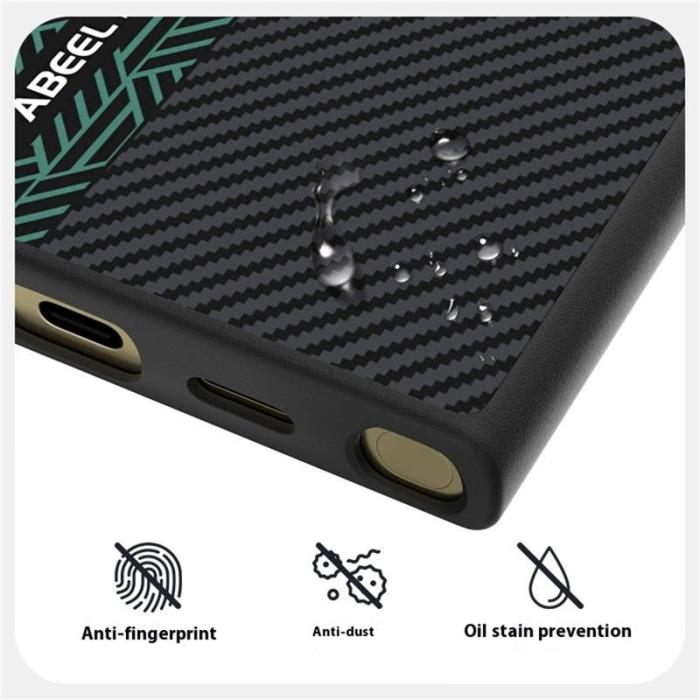 ABEEL - ABEEL Samsung Galaxy S24 Ultra Skal PC TPU Aluminium Läder - Textur 2