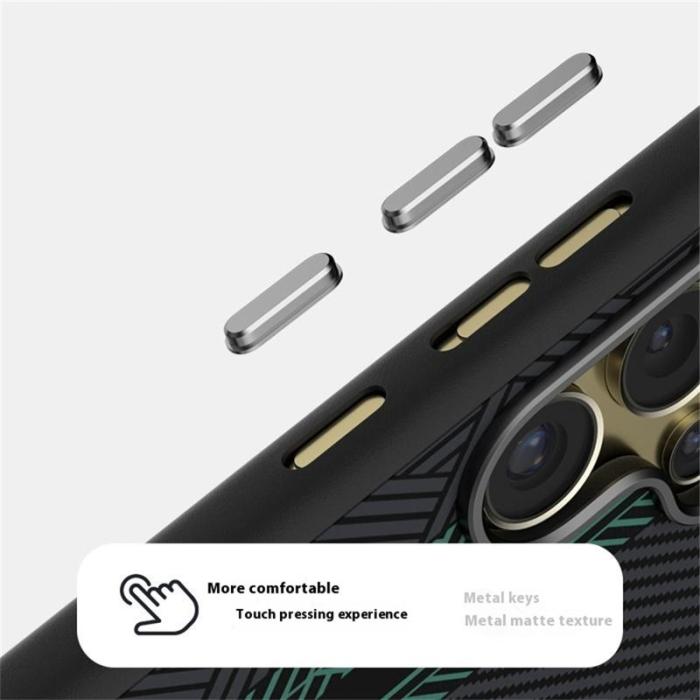 ABEEL - ABEEL Samsung Galaxy S24 Ultra Skal PC TPU Aluminium Läder - Textur 2