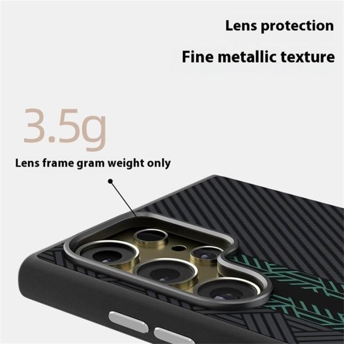 ABEEL - ABEEL Samsung Galaxy S24 Ultra Skal PC TPU Aluminium Läder - Textur 2