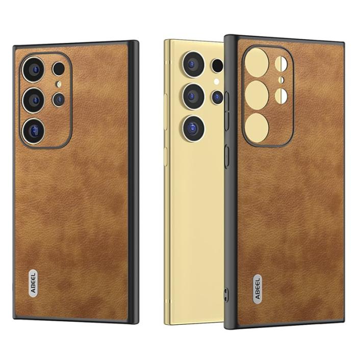 ABEEL - ABEEL Samsung Galaxy S24 Ultra Skal PU Läder - Brun