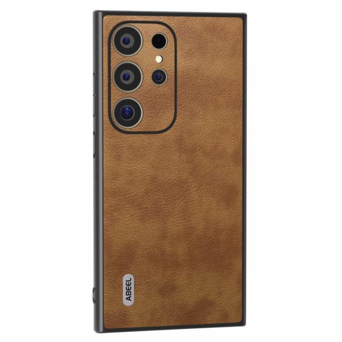 ABEEL - ABEEL Samsung Galaxy S24 Ultra Skal PU Läder - Brun