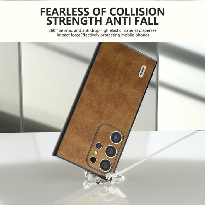 ABEEL - ABEEL Samsung Galaxy S24 Ultra Skal PU Läder - Brun