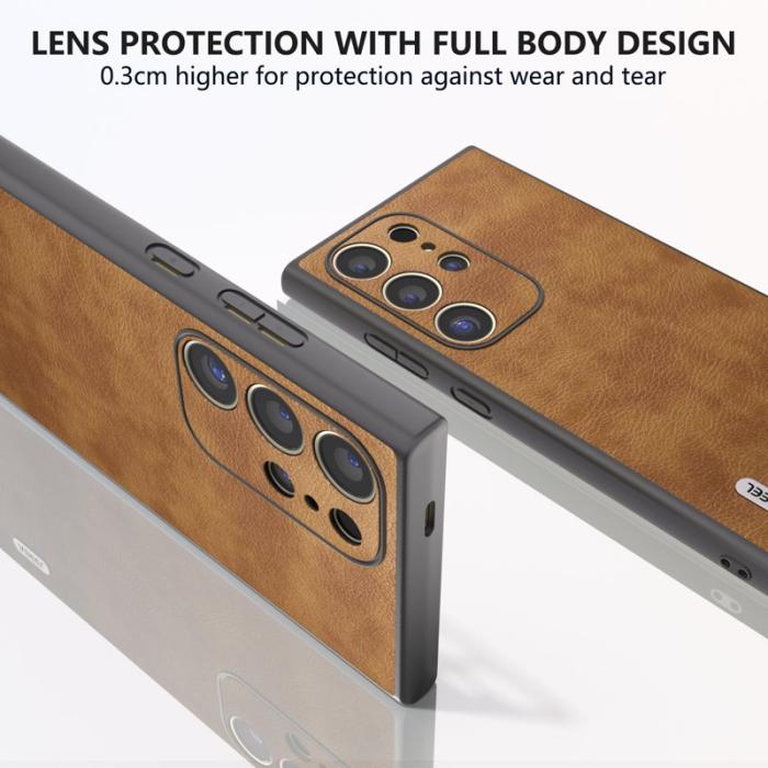 ABEEL - ABEEL Samsung Galaxy S24 Ultra Skal PU Läder - Brun