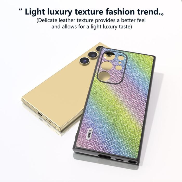 ABEEL - ABEEL Samsung Galaxy S24 Ultra Skal PU Läder TPU Ram - Flerfärgad