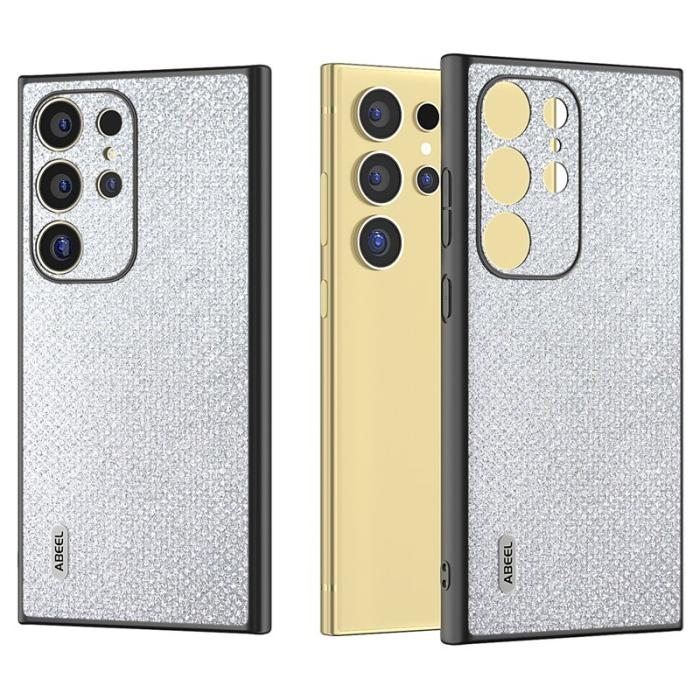 ABEEL - ABEEL Samsung Galaxy S24 Ultra Skal PU Läder TPU Silver