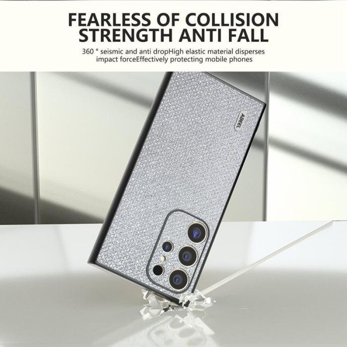 ABEEL - ABEEL Samsung Galaxy S24 Ultra Skal PU Läder TPU Silver