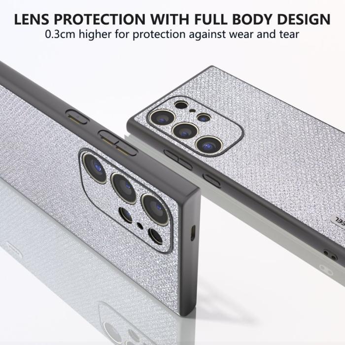 ABEEL - ABEEL Samsung Galaxy S24 Ultra Skal PU Läder TPU Silver