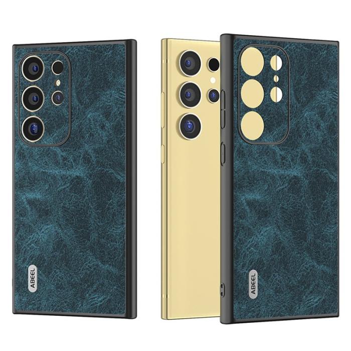 ABEEL - ABEEL Samsung Galaxy S24 Ultra Skal PU+PC+TPU Litchi Blå