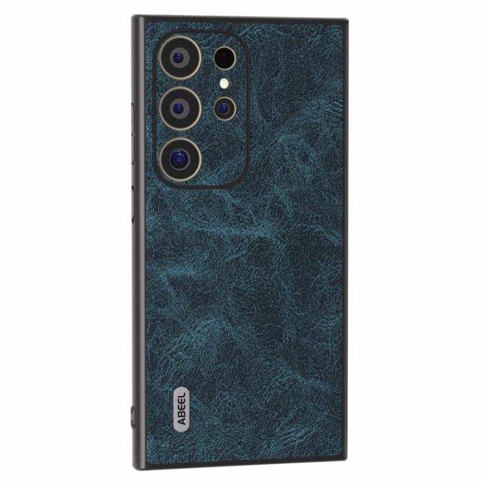 ABEEL - ABEEL Samsung Galaxy S24 Ultra Skal PU+PC+TPU Litchi Blå