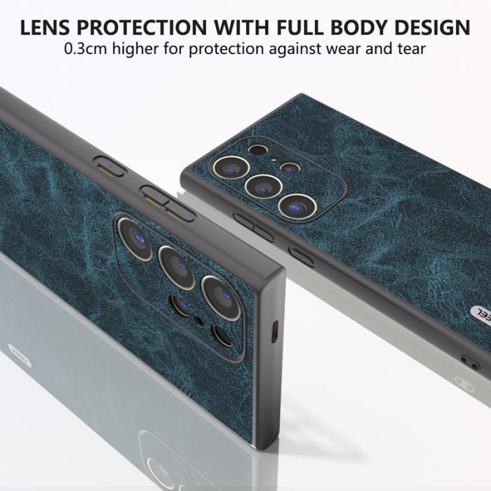 ABEEL - ABEEL Samsung Galaxy S24 Ultra Skal PU+PC+TPU Litchi Blå