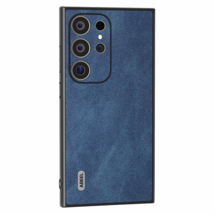 ABEEL - ABEEL Samsung Galaxy S24 Ultra Skal Slim Fit PU Läder Blå
