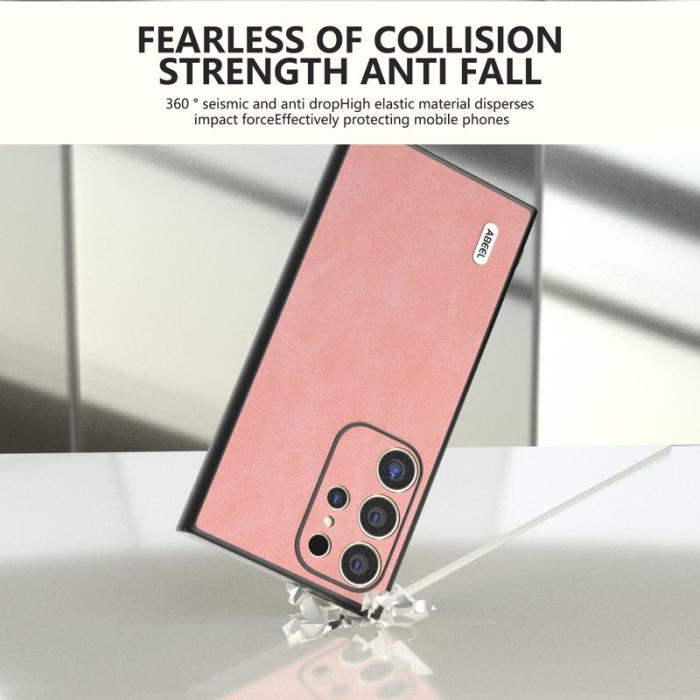 ABEEL - ABEEL Samsung Galaxy S24 Ultra Skal Slim Fit PU Läder - Rosa