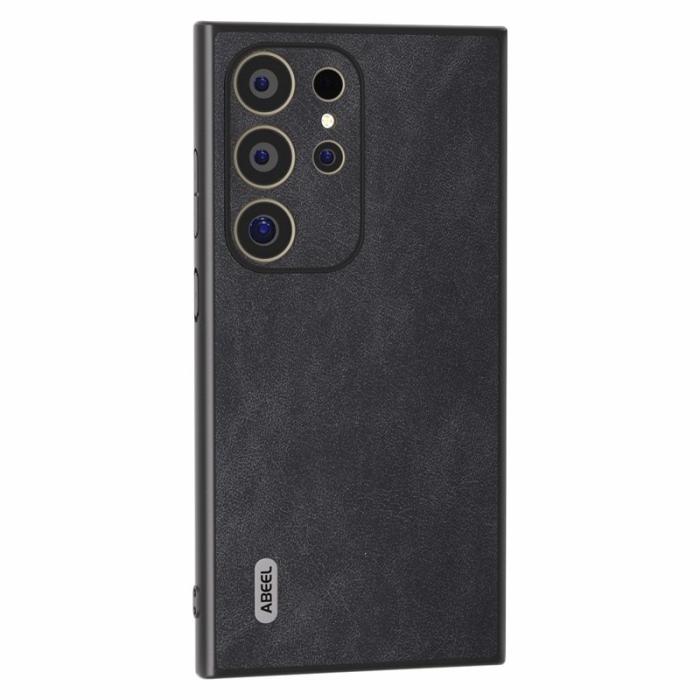 ABEEL - ABEEL Samsung Galaxy S24 Ultra Skal Slim Fit PU Läder Svart