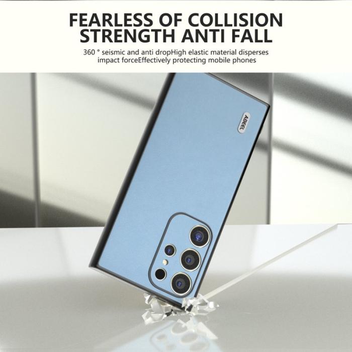 ABEEL - ABEEL Samsung Galaxy S24 Ultra Skal Texturerad Läder Blå