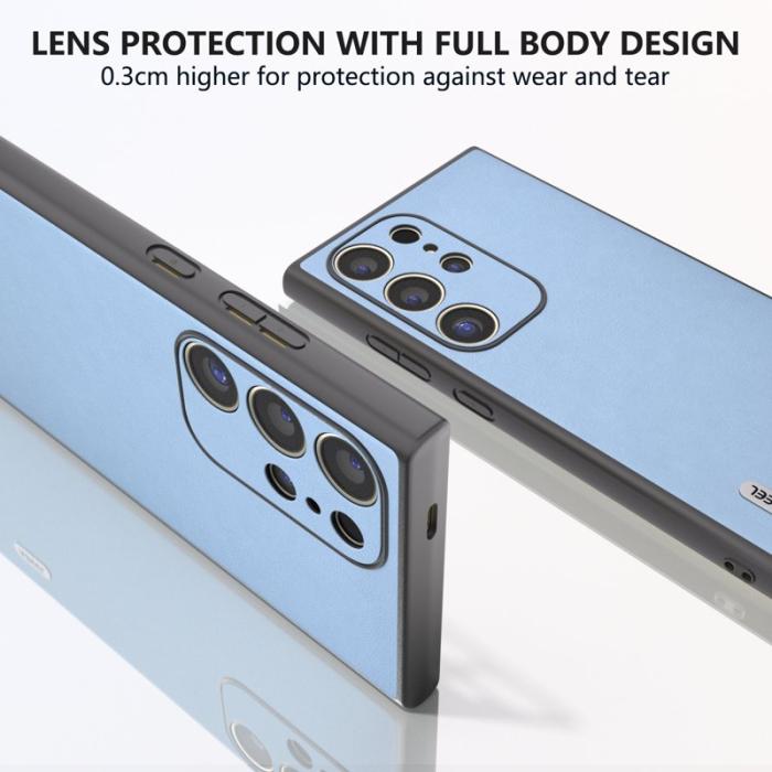 ABEEL - ABEEL Samsung Galaxy S24 Ultra Skal Texturerad Läder Blå