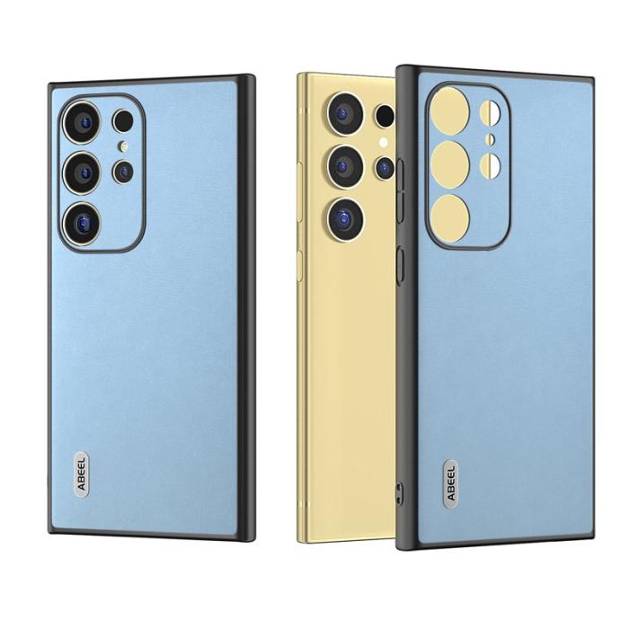 ABEEL - ABEEL Samsung Galaxy S24 Ultra Skal Texturerad Läder Blå