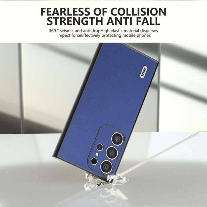 ABEEL - ABEEL Samsung Galaxy S24 Ultra Skal Texturerad Läder Mörkblå